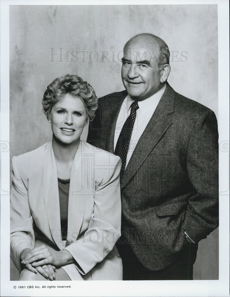 1991 Press Photo Sharon Gless &amp; Edward Asner in &quot;The Trials of Rosie O&#39;Niell&quot; - Historic Images