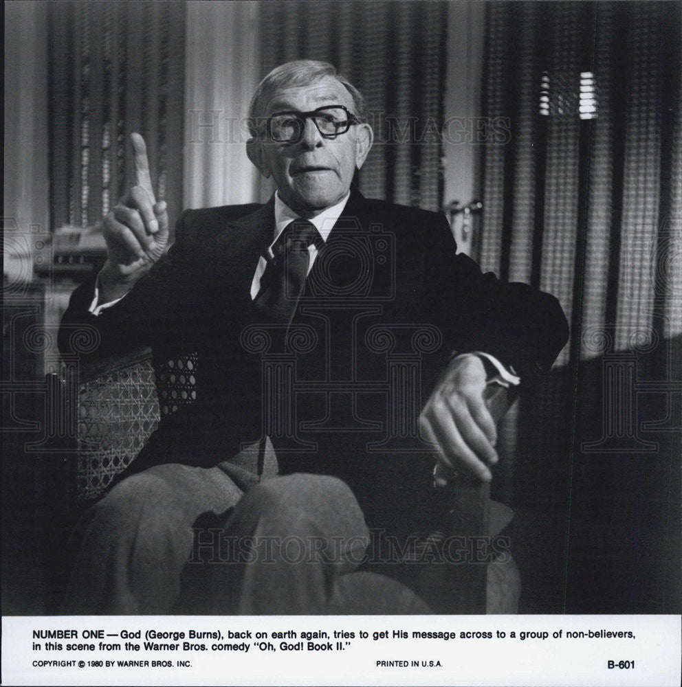 1980 Press Photo George Burns in "Oh, God! Book II" - Historic Images