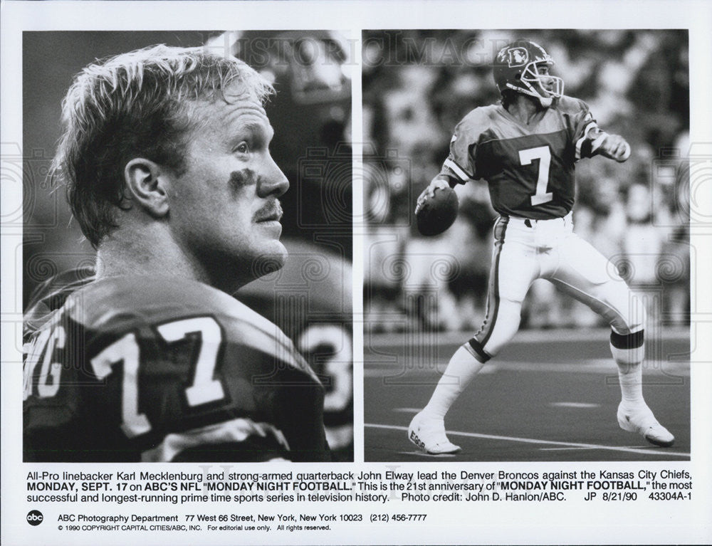 1990 Press Photo ABC&#39;s NFL &quot;Monday Night Football&quot; - Historic Images