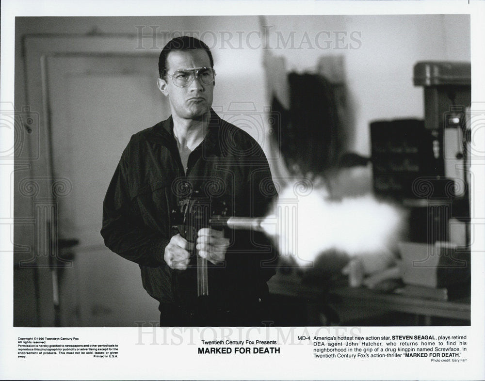 1990 Press Photo Steven Segal in &quot;Marked for Death&quot; - Historic Images