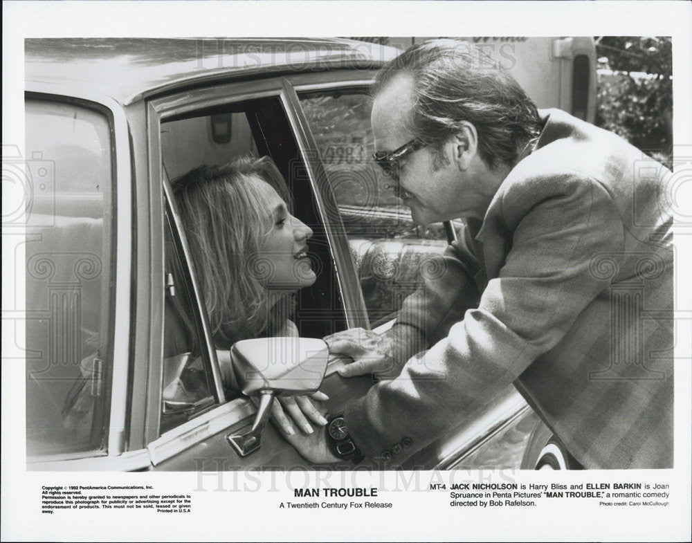 1992 Press Photo Jack Nicholson, Ellen Barkin in &quot;Man Trouble&quot; - Historic Images