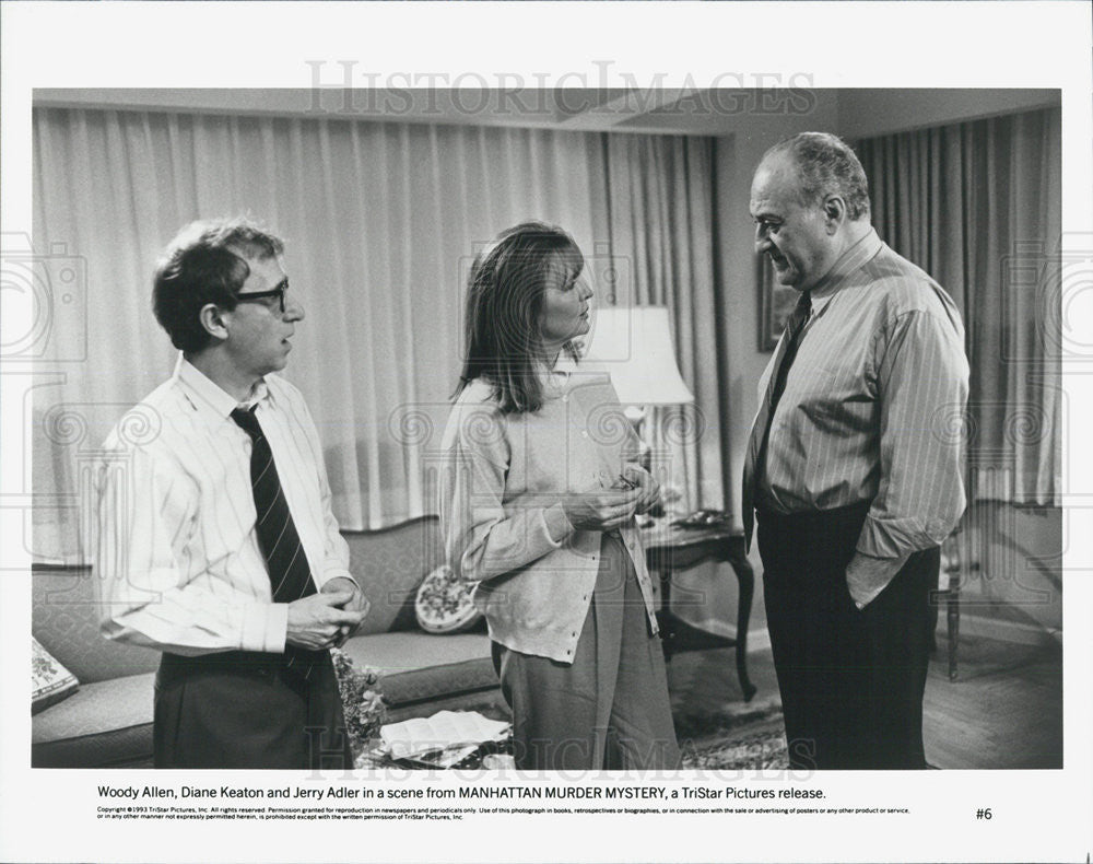 1993 Press Photo Woody Allen/Diane Keaton/Jerry Adler/Actor/Director - Historic Images