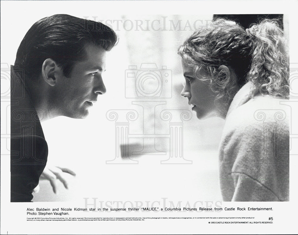 1993 Press Photo Alec Baldwin, Nicole Kidman in &quot;Malice&#39; - Historic Images