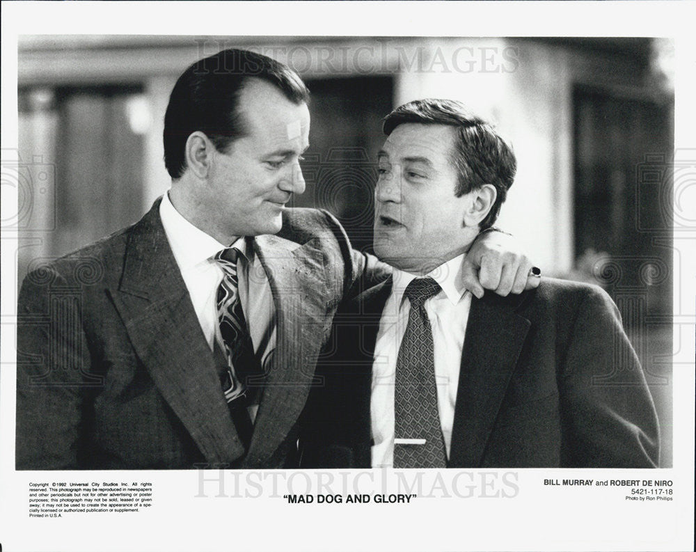 Press Photo Bill Murray &amp; Robert De Niro In &quot;Mad Dog And Glory&quot; - Historic Images