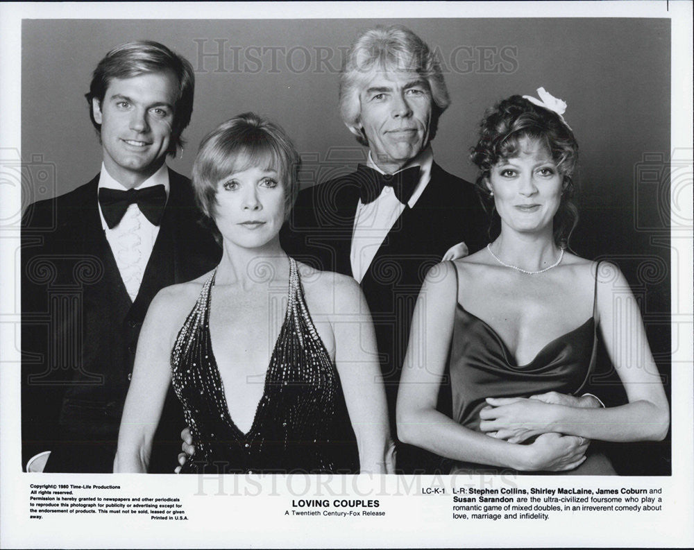 1980 Press Photo Loving Couples Film Shirley MacLaine Susan Sarandon Coburn - Historic Images