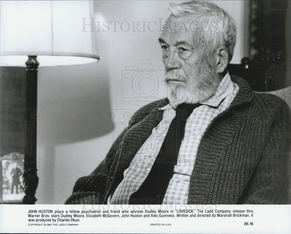 1983 Press Photo John Huston Stars In &quot;Lovesick&quot; - Historic Images