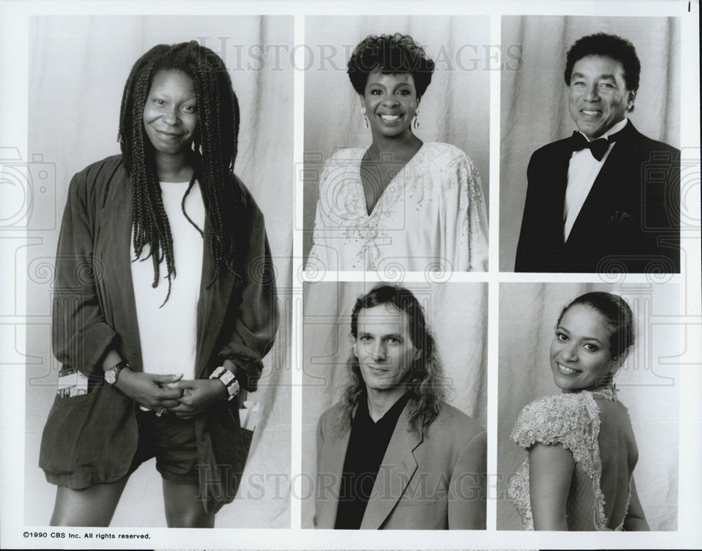 1990 Press Photo Motown 30 Special Performers Whoopi Gladys Knight Smokey - Historic Images