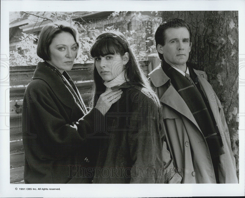 1991 Press Photo Actress Veronica Cartwright, Cara Buono and Actor Anthony Heald - Historic Images