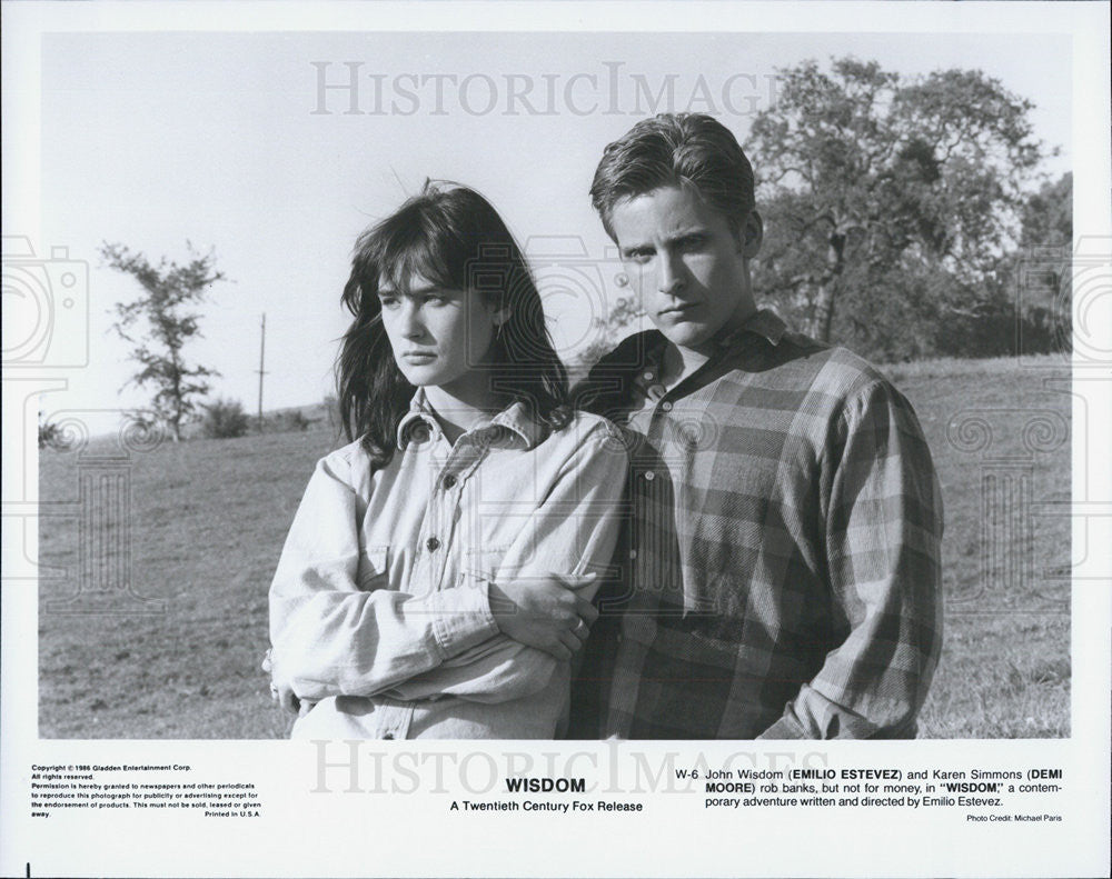 1986 Press Photo Actor Emilio Estevez and Actress Demi Moore - Historic Images