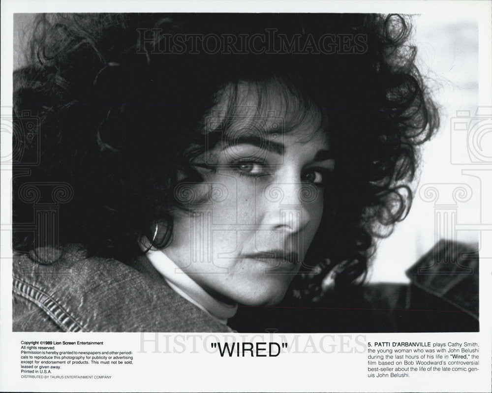 1989 Press Photo Actress Patti D&#39;Arbanville in Movie Wired - Historic Images