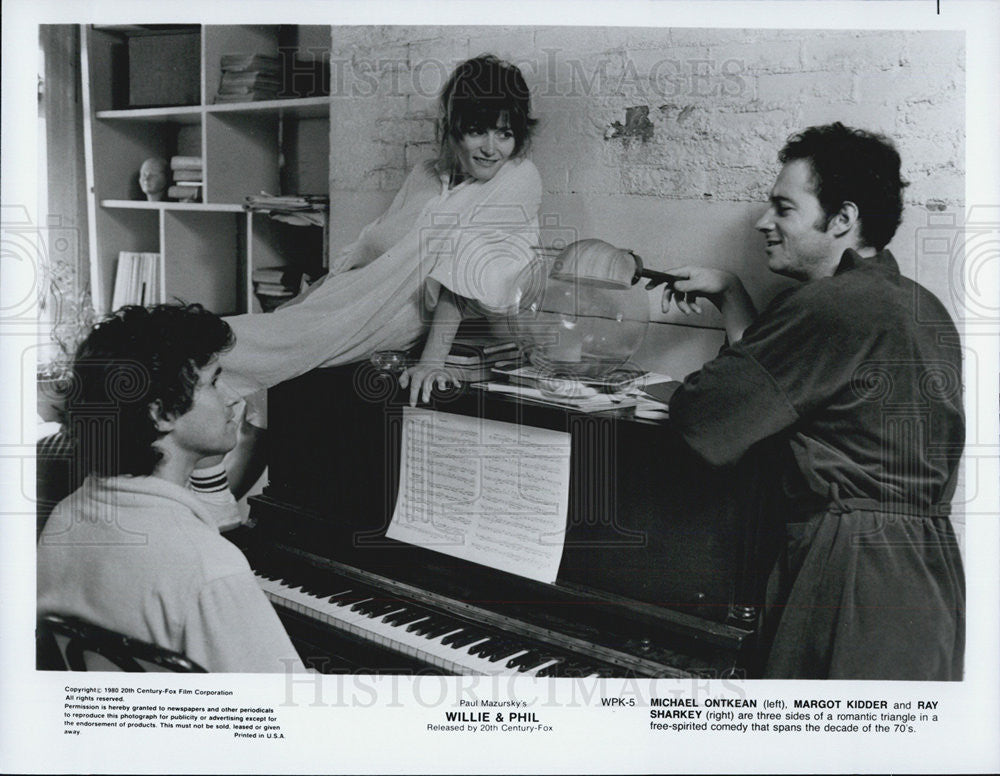 1980 Press Photo Actor Michael Ontkean, Ray Sharkey and Margot Kidder - Historic Images