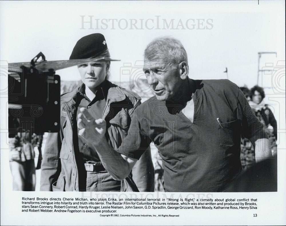 1982 Press Photo Director Richard Brooks and Actress Cherie Michan - Historic Images