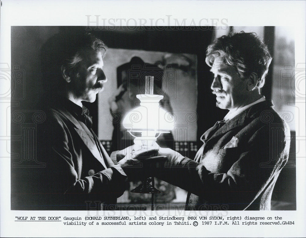 1987 Press Photo Actor Donald Sutherland and Max Von Sydow - Historic Images