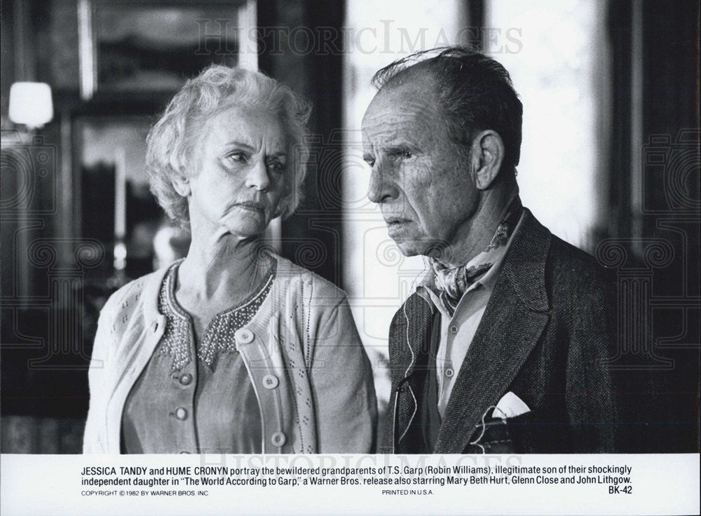 1982 Press Photo Jessica Tandy and Hume Cronyn in&quot;The World According to Garp&quot; - Historic Images