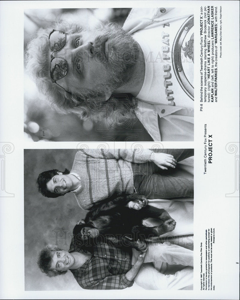 1987 Press Photo Director and  Producers of Project X movie. - Historic Images