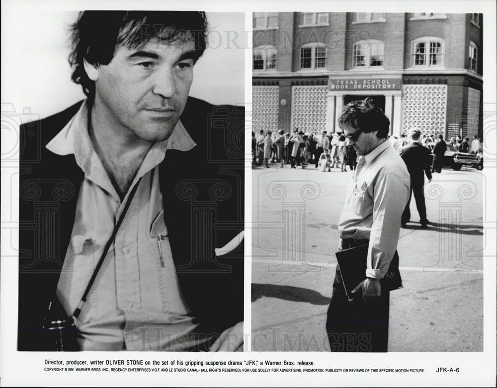 1991 Press Photo Oliver Stone Director of &quot;JFK&quot; - Historic Images