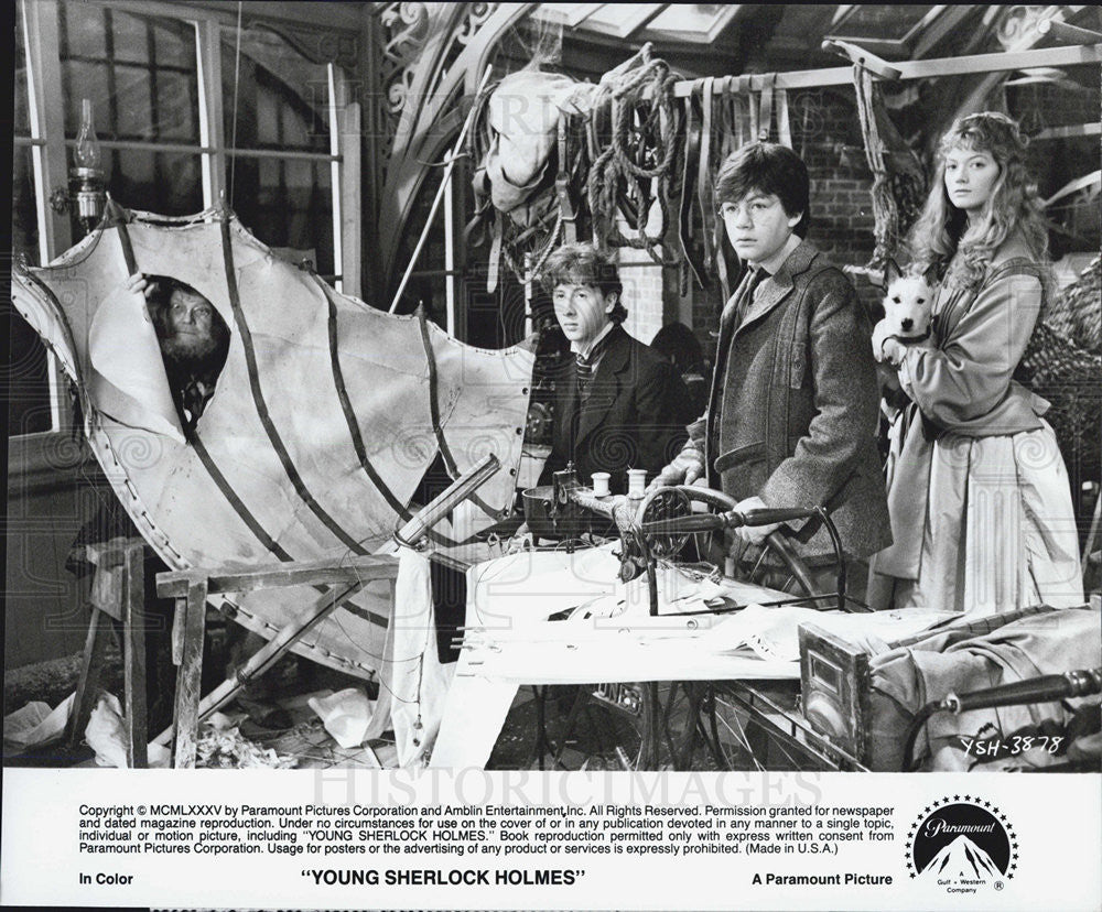 1985 Press Photo Nicholas Rowe in &quot;Young Sherlock Holmes&quot; - Historic Images