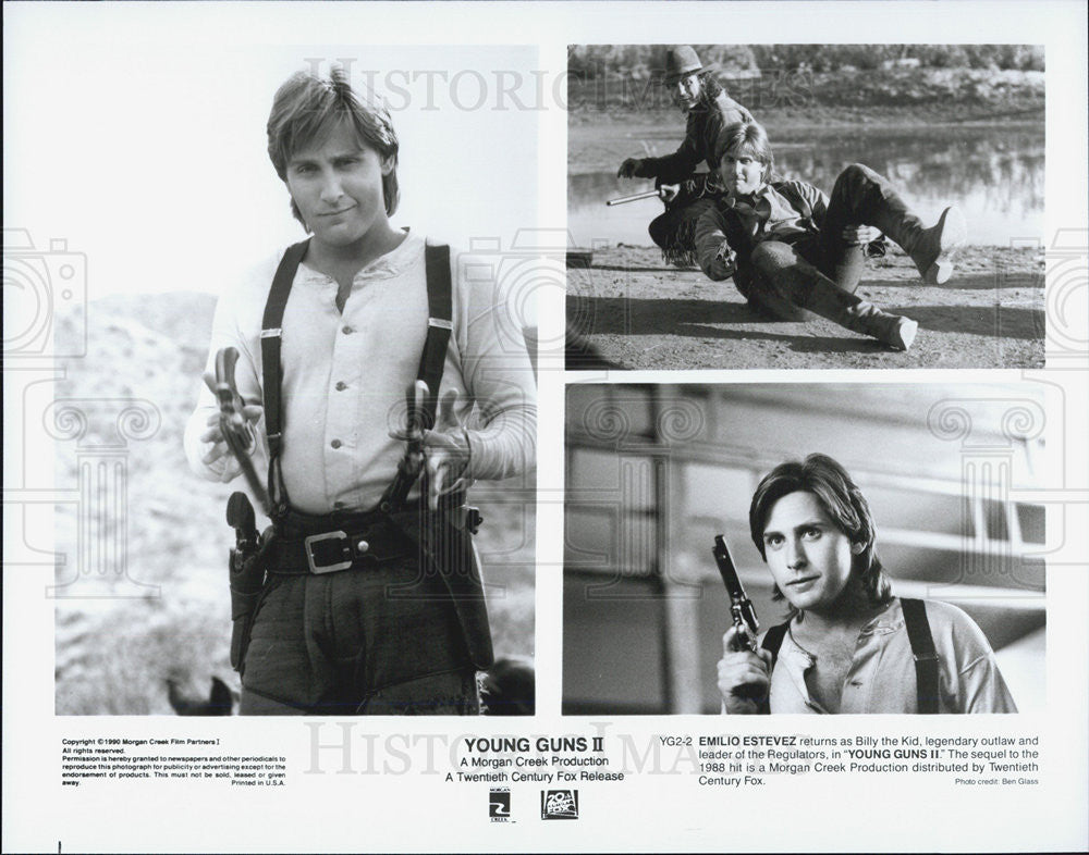 1990 Press Photo Emilio Estevez in &quot;Young Guns &quot; - Historic Images