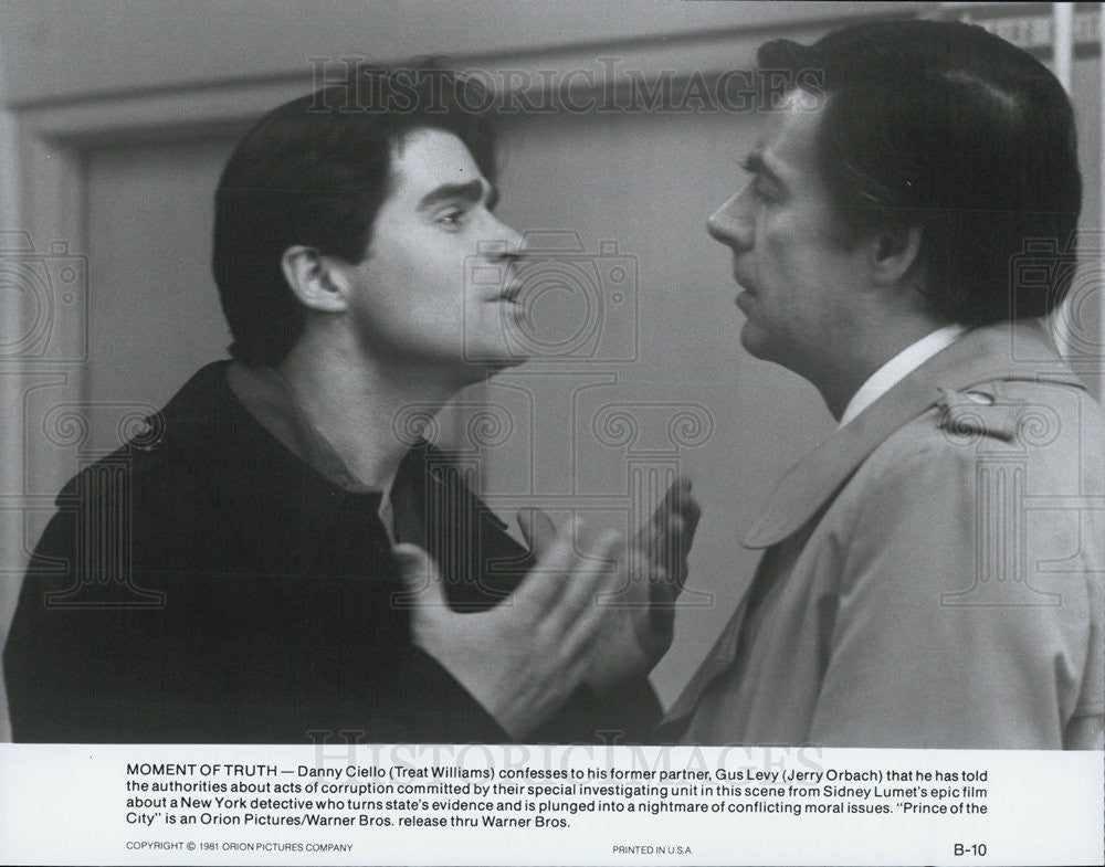 1981 Press Photo Treat Williams Jerry Orbach Prince of the City - Historic Images