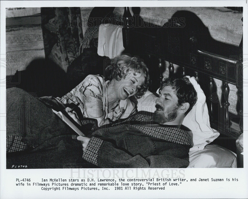 1981 Press Photo  Ian McKellen and Janet Suzman star in &quot;Priest of Love&quot; - Historic Images