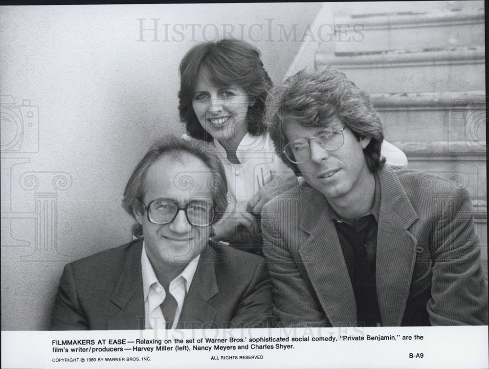 Press Photo Writers Harvey Miller, Nancy Meyers and Charles Shyer in Private Ben - Historic Images