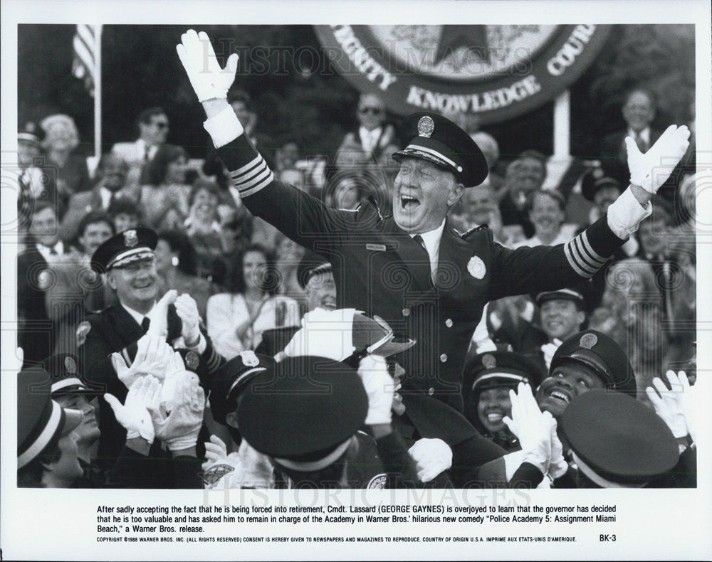 1988 Press Photo Police Academy 5: Assignment Miami Beach George Gaynes - Historic Images