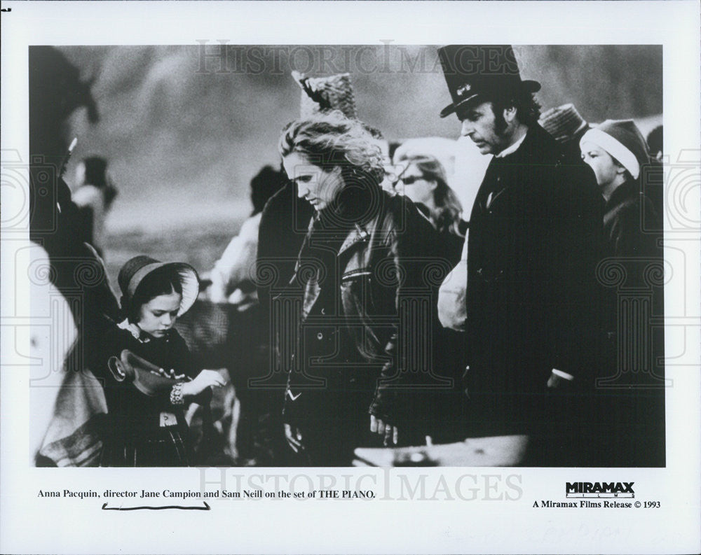 1993 Press Photo Actors Anna Pacquin And Sam Neil With Director Jane Champion - Historic Images