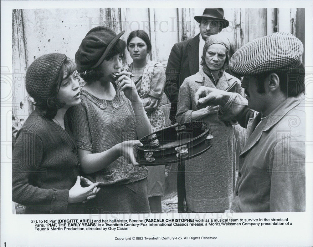 1974 Press Photo Brigitte Ariel,Pascale Christophe, in &quot;Piaf:The Early Years&quot; - Historic Images