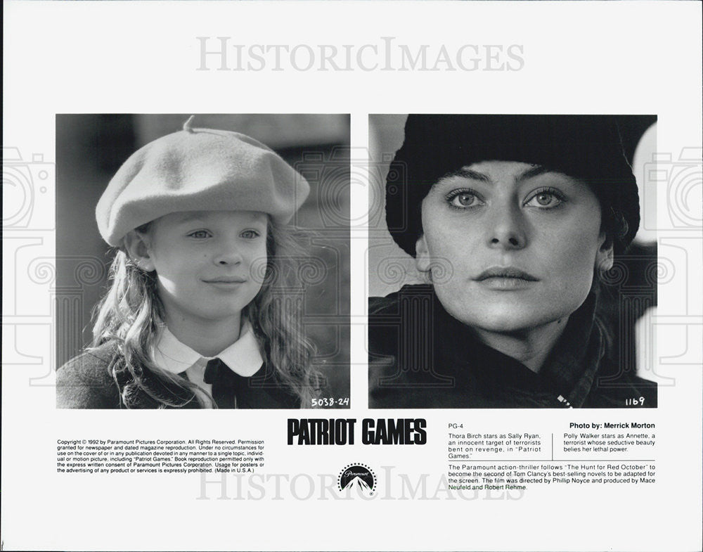 1992 Press Photo Thora Birch Polly Walker Patriot Games Sally Ryan Annette - Historic Images