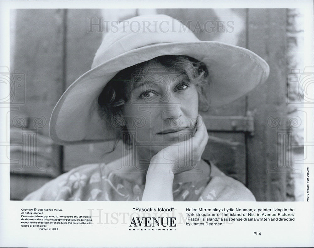 1988 Press Photo Actress Helen Mirren Starring As Lydia In &quot;Pascali&#39;s Island&quot; - Historic Images