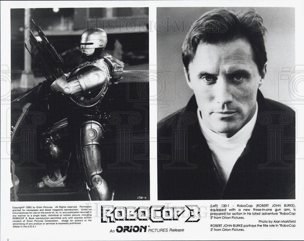 1993 Press Photo Robert John Burke in &quot;Robocop 3&quot; - Historic Images