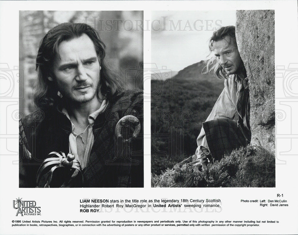 1995 Press Photo Liam Neeson in &quot;Rob Roy&quot; - Historic Images