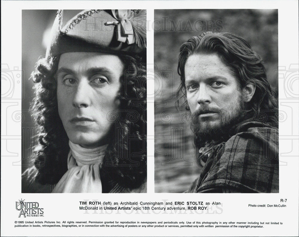 1995 Press Photo Actors Tim Roth And Eric Stoltz Starring In &quot;Rob Roy&quot; - Historic Images