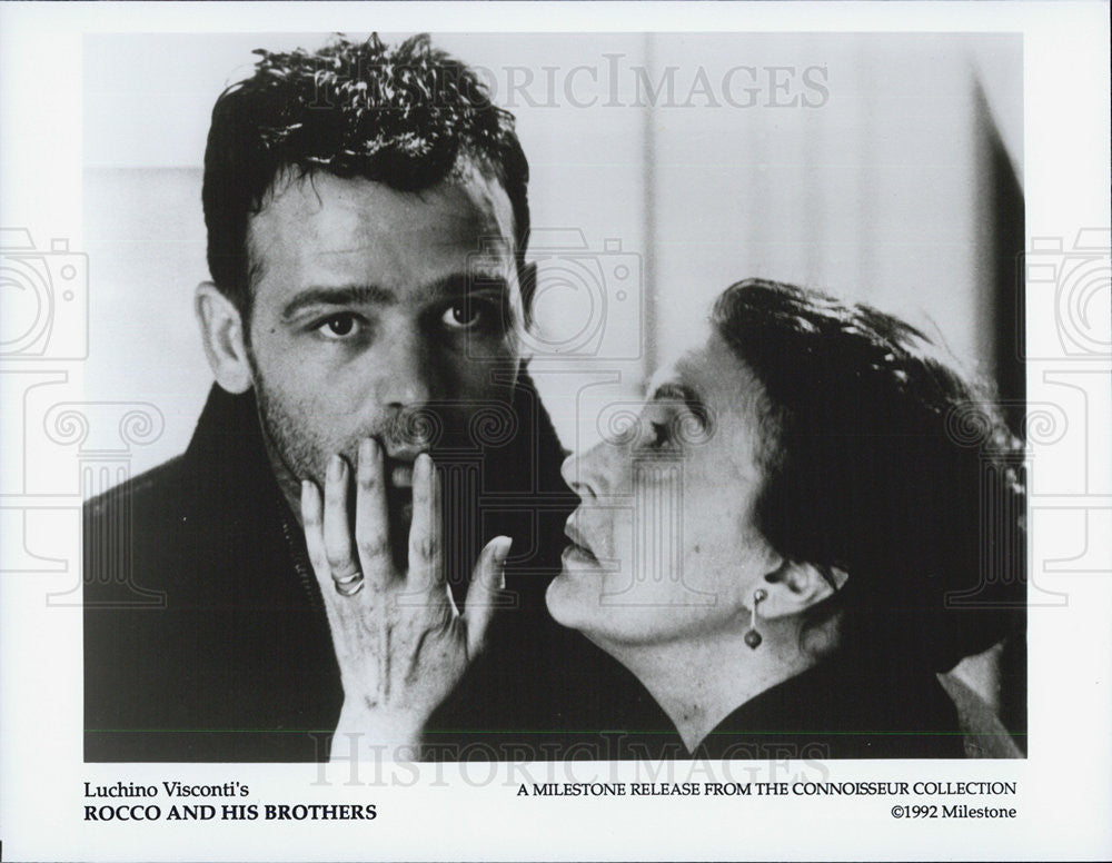 1992 Press Photo Renato Salavatori &amp; Katina Paxinou in &quot;Rocco and His Brothers&quot; - Historic Images