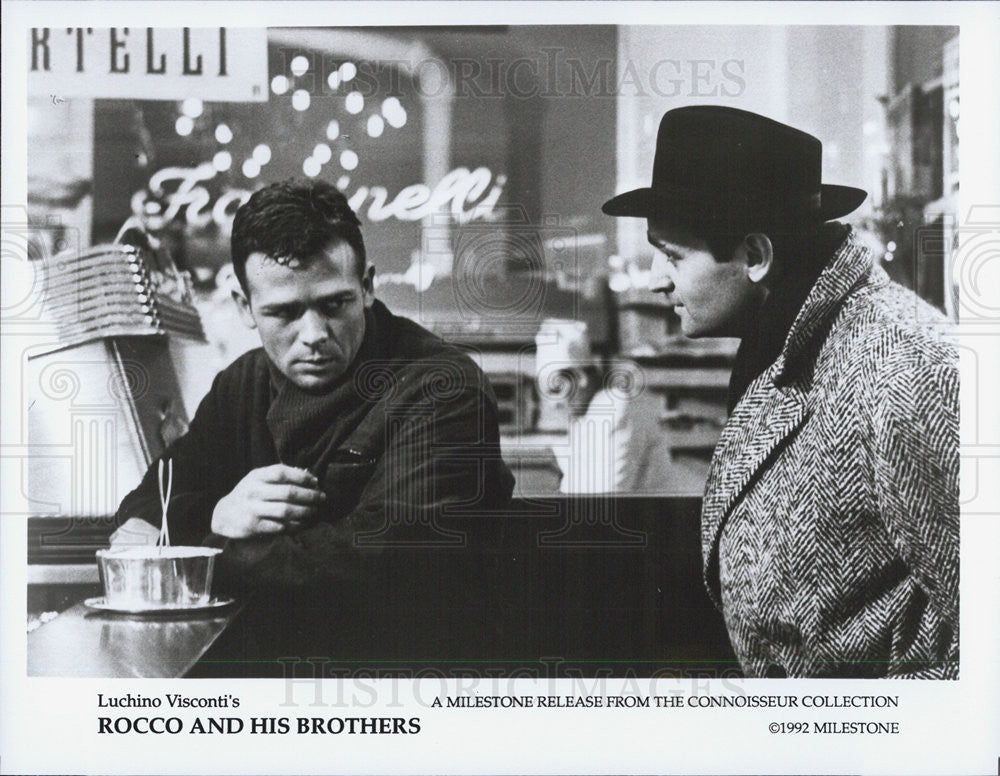 1992 Press Photo Renato Salvatori &amp; Paolo Stoppa in &quot;Rocco &amp; His Brothers&quot; - Historic Images