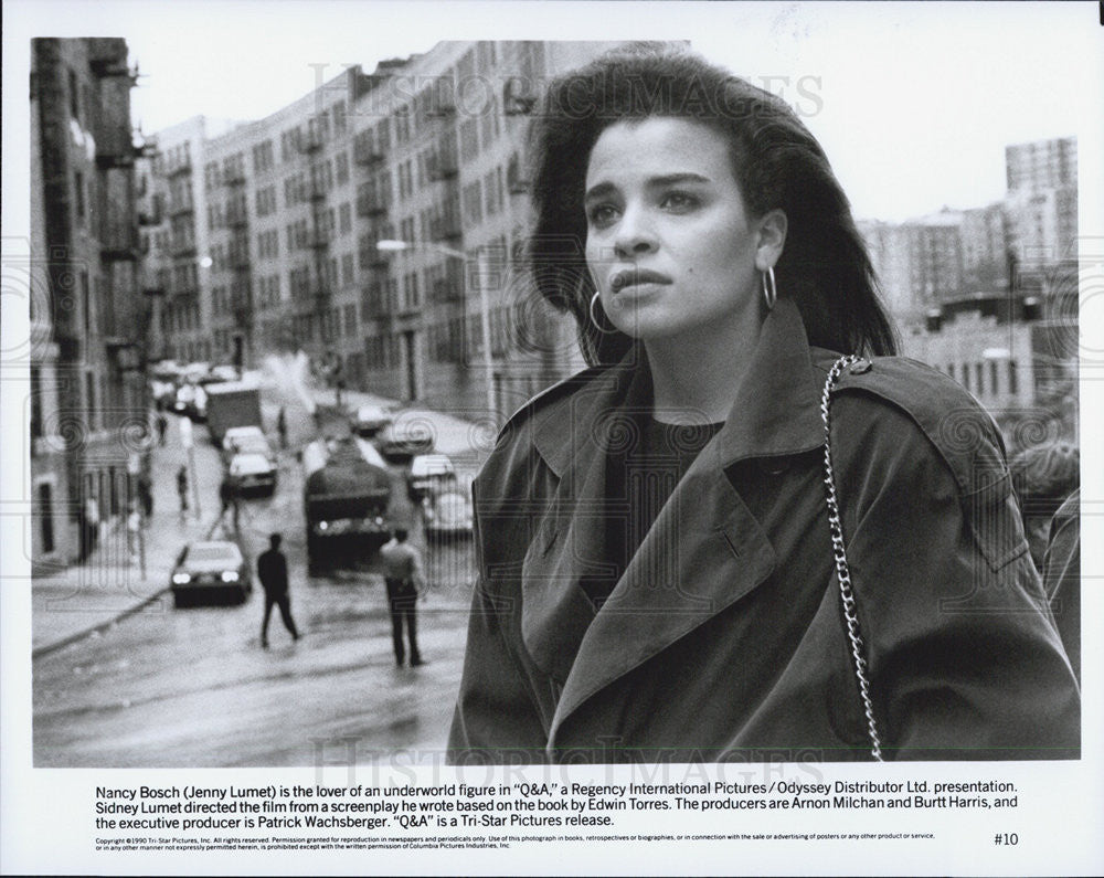 1990 Press Photo Actress Jenny Lumet stars in Q&amp;A film. - Historic Images