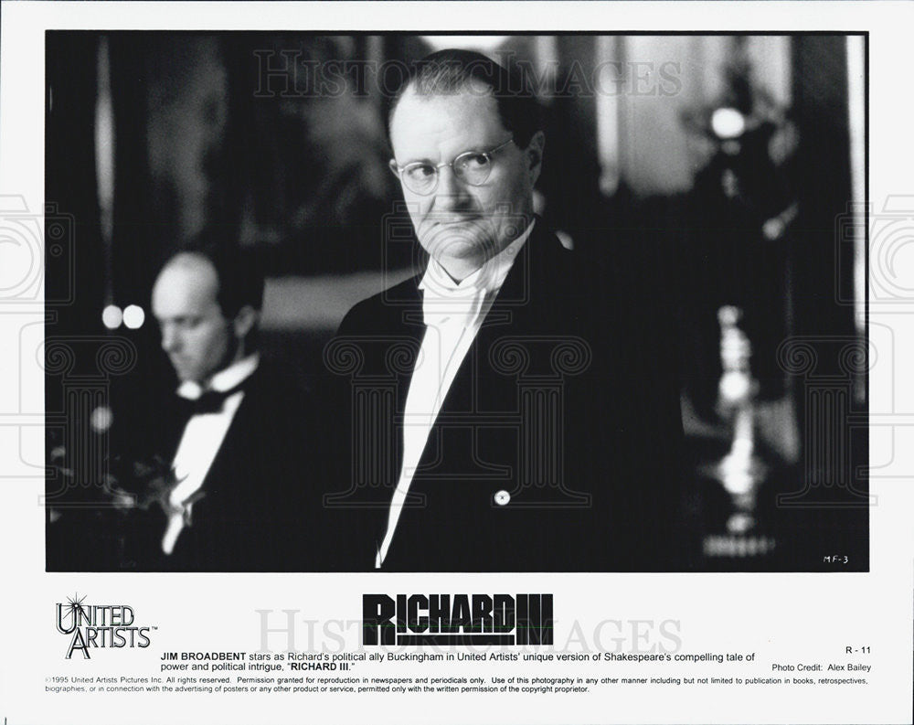1995 Press Photo Jim Broadbent Richard III Buckingham United Artists - Historic Images