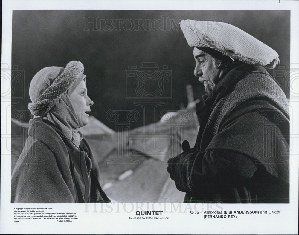 1979 Press Photo Bibi Andersson &amp; Fernando Rey in &quot;Quintet&quot; - Historic Images