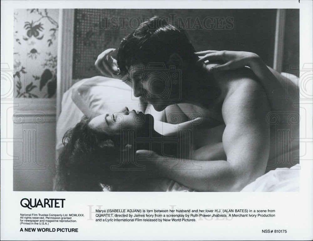 1980 Press Photo Isabelle Adjani & Alan Bates in "Quartet" - Historic Images