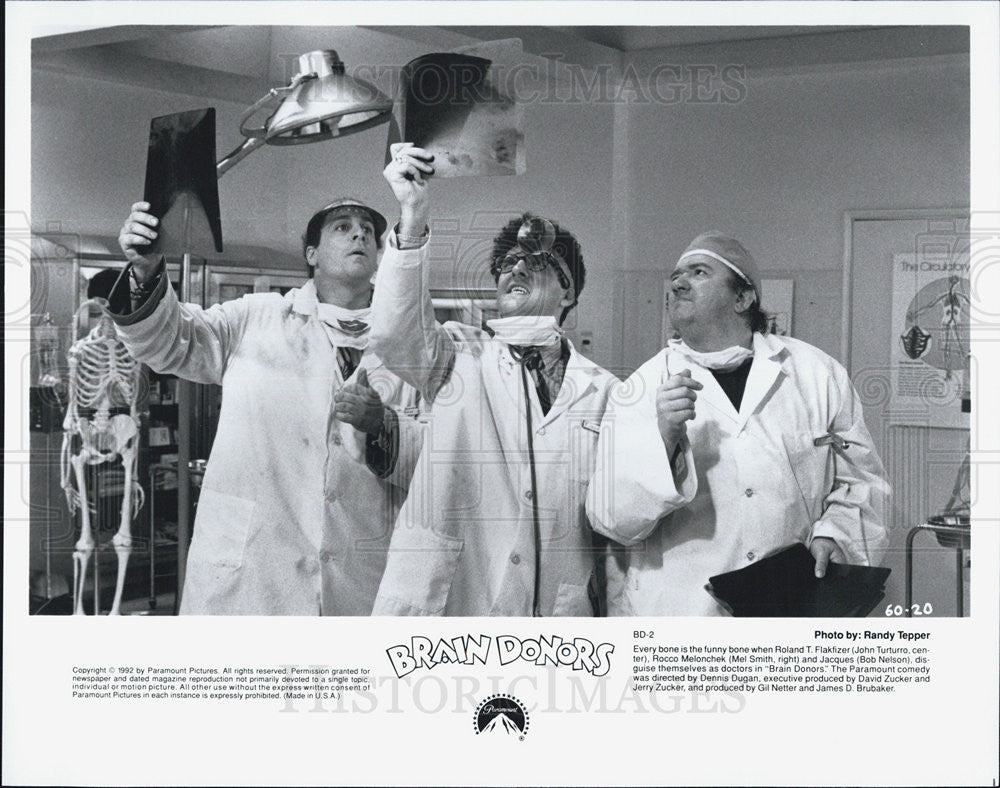 Press Photo John Turturro, Mel Smith and Bob Nelson in Brain Donors - Historic Images