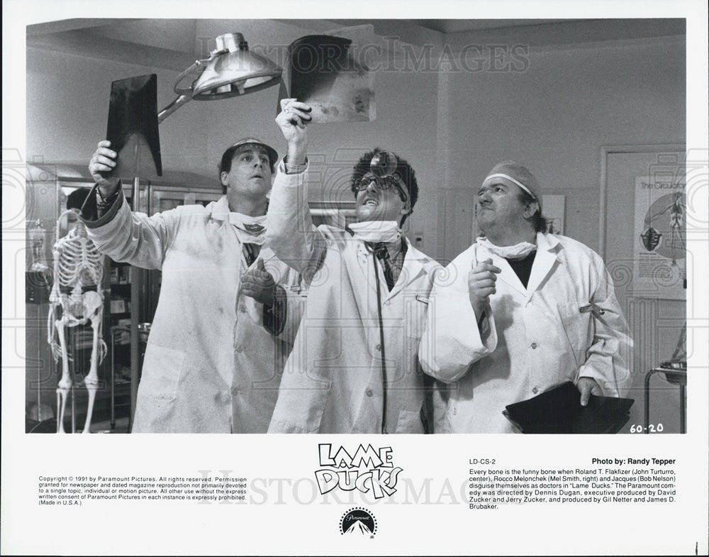 Press Photo John Turturro, Bob Nelson and Mel Smith in Brain Donors - Historic Images