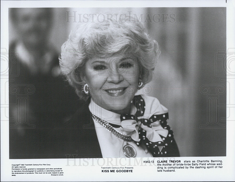 Press Photo Claire Trevor in Kiss Me Goodbye - Historic Images