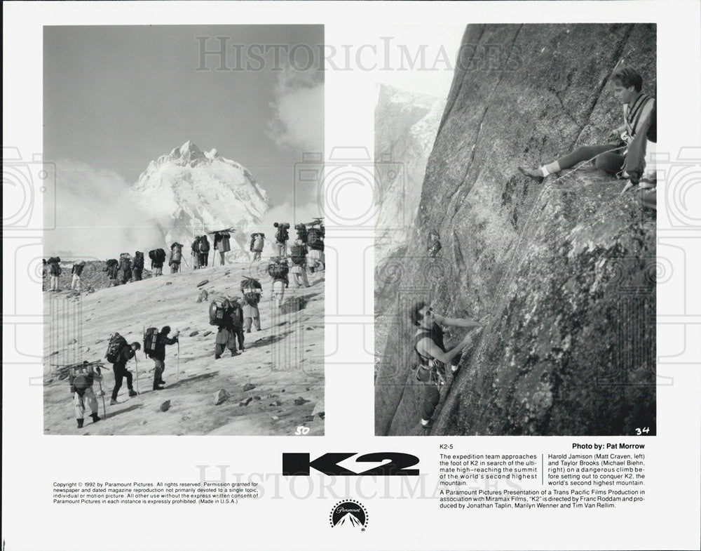 Press Photo Matt Craven and Michael Biehn in K2 - Historic Images
