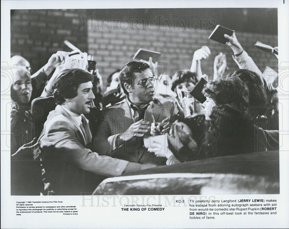 1982 Press Photo Jerry Lewis,Robert de Niro in &quot;The King of Comedy&quot; - Historic Images