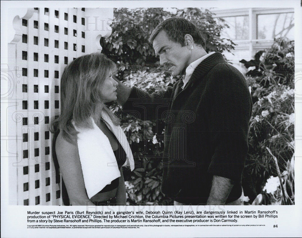 1988 Press Photo Burt Reynolds and Kay Lenz,actors in Physical Evidence - Historic Images