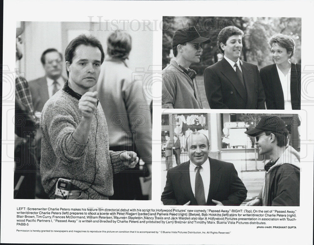 1992 Press Photo Screenwriter Charles Peters Directing &quot;Passed Away&quot; - Historic Images