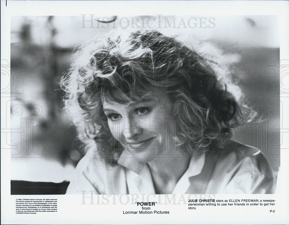 1986 Press Photo Julie Christie in &quot;Power&quot; - Historic Images