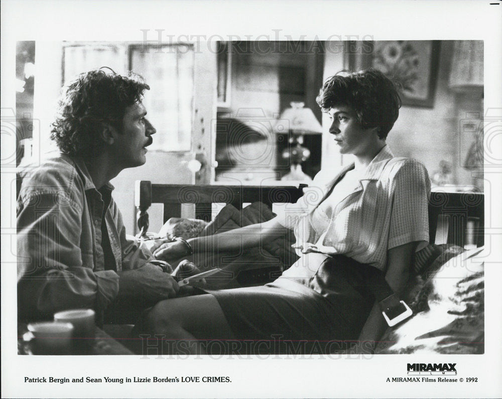 1992 Press Photo Love Crimes Patrick Bergin Sean Young Lizzie Borden Miramax - Historic Images