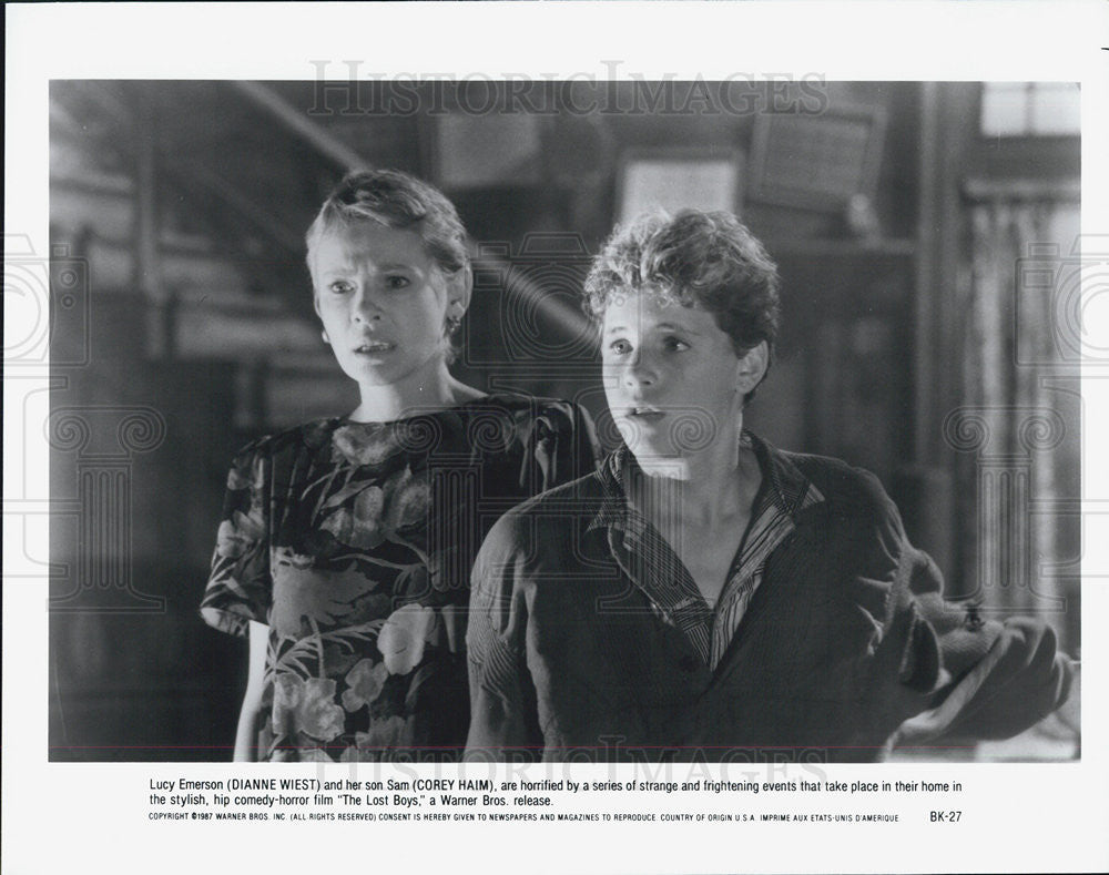 Press Photo Dianne West and Corey Haim in The Lost Boys - Historic Images