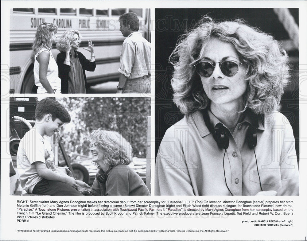 Press Photo Mary Donahue Directs Melanie Griffith and Don Johnson in &quot;Paradise&quot; - Historic Images